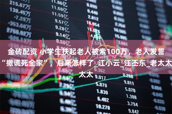 金砖配资 小学生扶起老人被索100万，老人发誓“撒谎死全家”，后来怎样了_江小云_江丕东_老太太